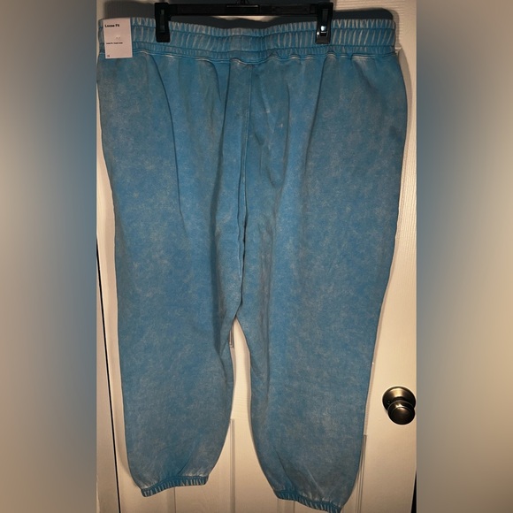 $97.50 Women’s 2X Jordan Flight Washed Fleece Pants Dark Powder Blue Loose Fit - Picture 10 of 14